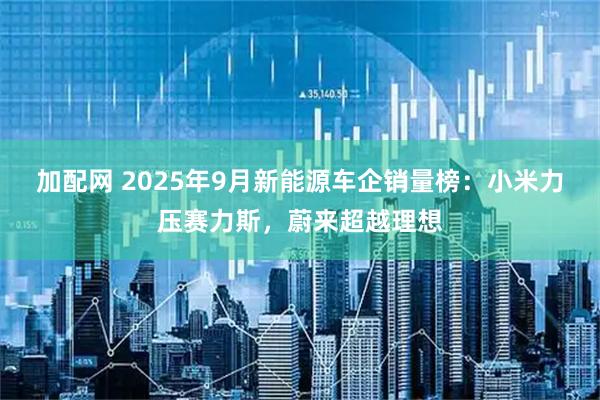 加配网 2025年9月新能源车企销量榜：小米力压赛力斯，蔚来超越理想