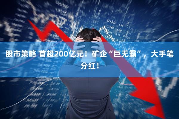 股市策略 首超200亿元！矿企“巨无霸”，大手笔分红！